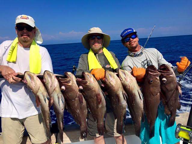 Anglers grouper fishing in Costa Rica