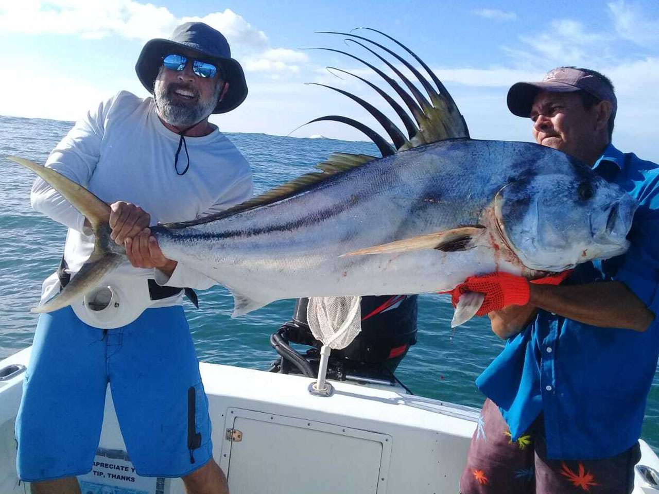 Roosterfish caught from El Gato III center console Costa Rica